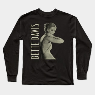 Bette Davis - Vintage Art Long Sleeve T-Shirt